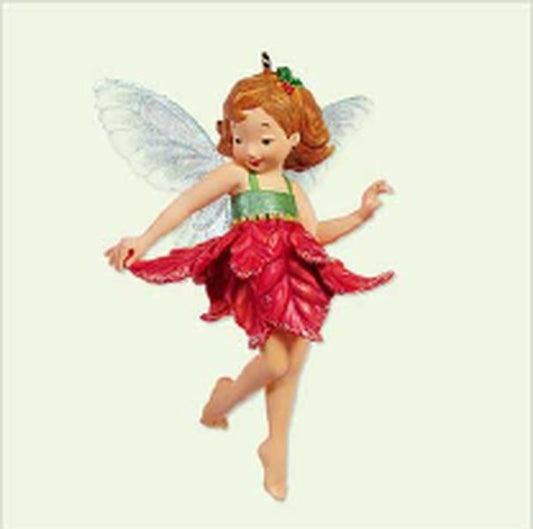 Aunt Krismas 'Poinsettia Fairy' ornament by Kristina Kline. Year: 2005 - Fairy Messengers series #1. 'Mint In Box' condition.