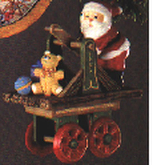 Aunt Krismas 'Santa Express' ornament by Donna Lee. Year: 1983 - Here Comes Santa series #5. 'Mint In Box' condition.