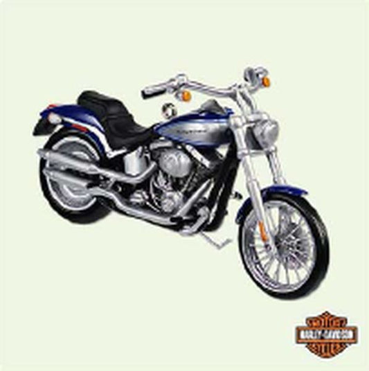Aunt Krismas '2000 Softail Deuce Motorcycle ' ornament by Don Palmiter. Year: 2005 - Harley-Davidson Motorcycle Milestones series #7. 'Mint In Box' condition.
