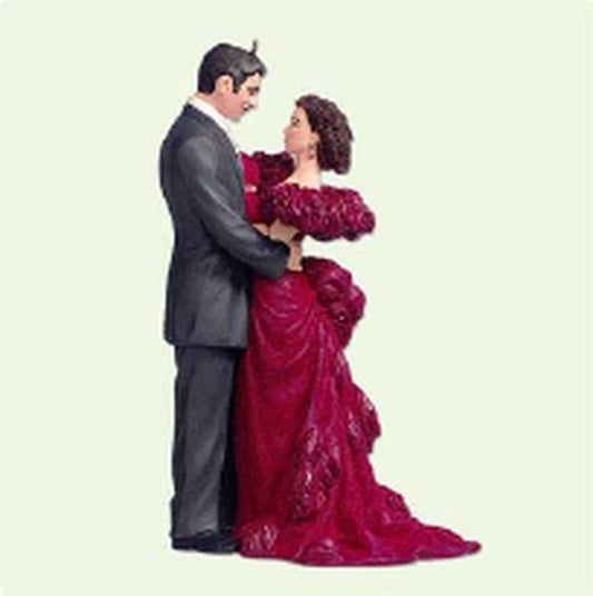 Aunt Krismas 'Scarlett O’Hara and Rhett Butler' ornament by Hallmark. Year: 2005 - Gone with the Wind  series #0. 'Mint In Box' condition.