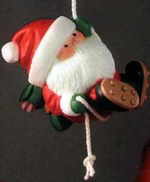 Aunt Krismas 'Mountain Climbing Santa' ornament by Ed Seale. Year: 1983 - N/A series #0. 'Mint In Box' condition.