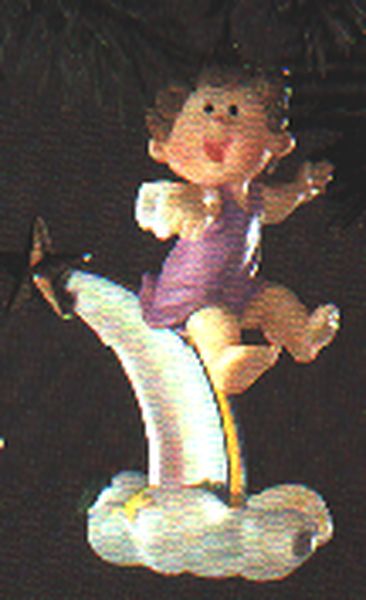 Aunt Krismas 'Rainbow Angel' ornament by Donna Lee. Year: 1983 - Donna Lee Angels  series #0. 'Mint In Box' condition.
