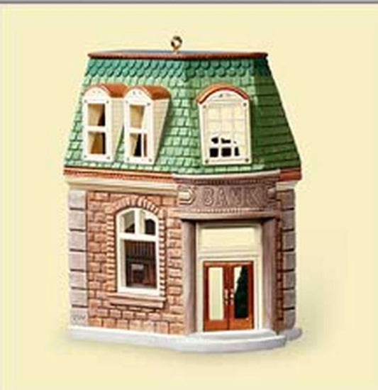 Aunt Krismas 'Corner Bank' ornament by Don Palmiter. Year: 2006 - Nostalgic Houses & Shops series #23. 'Mint In Box' condition.
