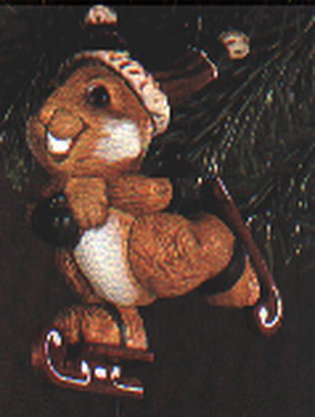 Aunt Krismas 'Skating Rabbit' ornament by Hallmark. Year: 1983 - N/A series #0. 'Slightly Damaged Box' condition.