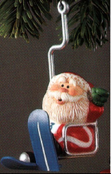 Aunt Krismas 'Ski Lift Santa' ornament by Peter Dutkin. Year: 1983 - N/A series #0. 'No Price Tag' condition.