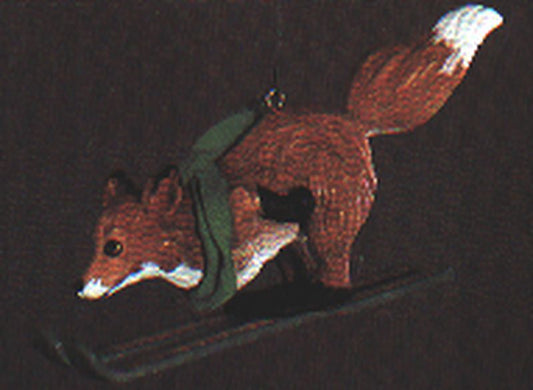 Aunt Krismas 'Skiing Fox' ornament by Donna Lee. Year: 1983 - N/A series #0. 'Mint In Box' condition.