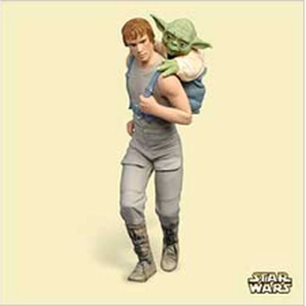 Aunt Krismas 'Luke Skywalker and Yoda' ornament by Kristina Kline. Year: 2006 - Star Wars series #10. 'Mint In Box' condition.