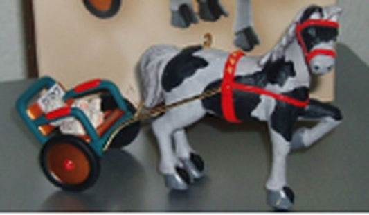 Aunt Krismas 'A Pony for Christmas Repaint' ornament by Linda Sickman. Year: 2007 - A Pony for Christmas series #10. 'No Box' condition.