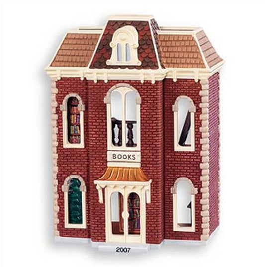 Aunt Krismas 'Bookstore' ornament by Don Palmiter. Year: 2007 - Nostalgic Houses & Shops series #24. 'No Box' condition.