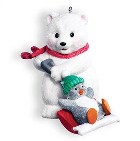 Aunt Krismas 'Here's the Scoop' ornament by Julie Forsyth. Year: 2007 - Snowball and Tuxedo series #7. 'Mint In Box' condition.