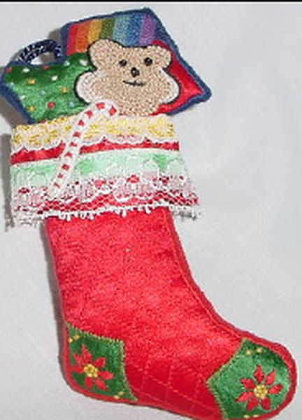 Aunt Krismas 'Embroidered Stocking' ornament by Linda Sickman. Year: 1984 - N/A series #0. 'Mint In Box' condition.