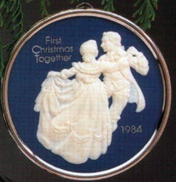 Aunt Krismas 'First Christmas Together' ornament by Diana McGehee. Year: 1984 - N/A series #0. 'Mint In Box' condition.
