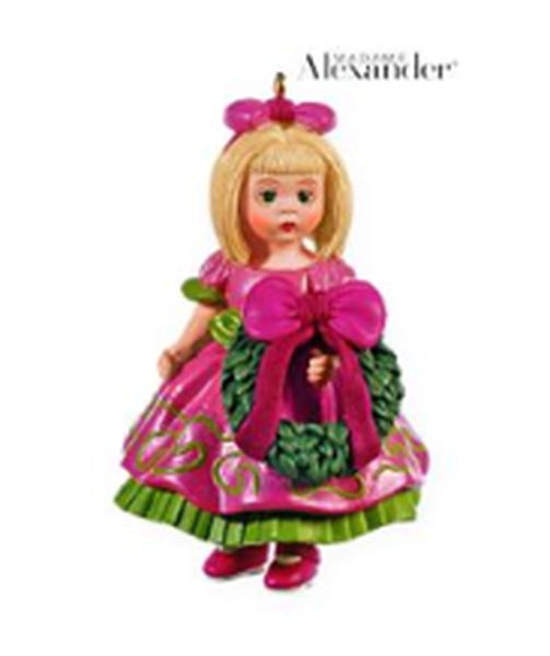 Aunt Krismas 'Wreath of Holiday Wishes' ornament by Hallmark. Year: 2009 - Madame Alexander series #14. 'Mint In Box' condition.