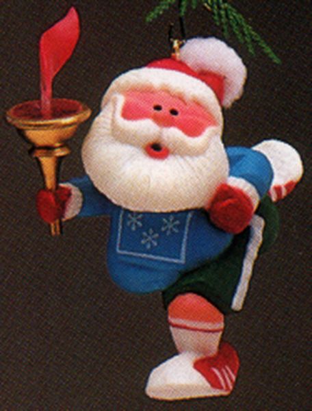 Aunt Krismas 'Marathon Santa' ornament by Ed Seale. Year: 1984 - N/A series #0. 'Mint In Box' condition.