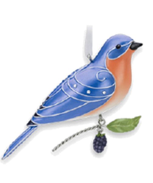 Aunt Krismas 'Eastern Bluebird' ornament by Edythe Kegrize. Year: 2010 - Beauty of Birds series #6. 'No Box' condition.