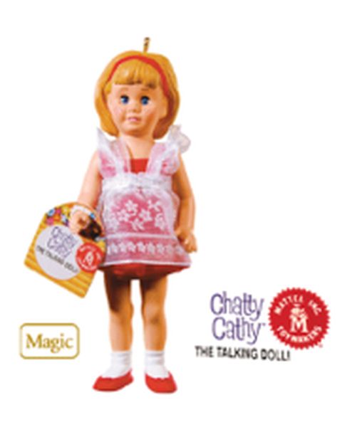 Aunt Krismas 'Chatty Cathy' ornament by Julie Forsyth. Year: 2010 - N/A series #0. 'Slightly Damaged Box' condition.