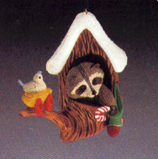 Aunt Krismas 'Raccoon's Christmas' ornament by Ed Seale. Year: 1984 - N/A series #0. 'Mint In Box' condition.
