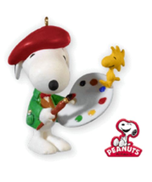 Aunt Krismas 'Artist Snoopy' ornament by Tracy Larsen. Year: 2010 - Spotlight on Snoopy series #13. 'Mint In Box' condition.