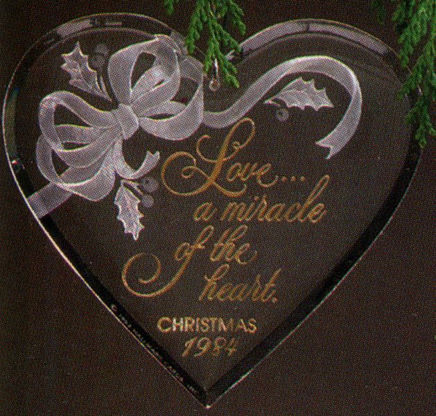 Aunt Krismas 'The Miracle of Love' ornament by Hallmark. Year: 1984 - N/A series #0. 'Slightly Damaged Box' condition.