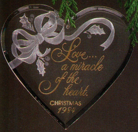 Aunt Krismas 'The Miracle of Love' ornament by Hallmark. Year: 1984 - N/A series #0. 'Slightly Damaged Box' condition.