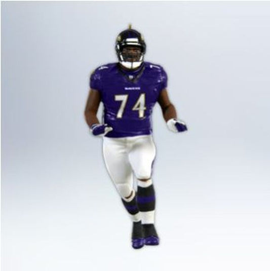 Aunt Krismas 'Michael Oher' ornament by Hallmark. Year: 2012 - Football Legends series #18. 'Mint In Box' condition.