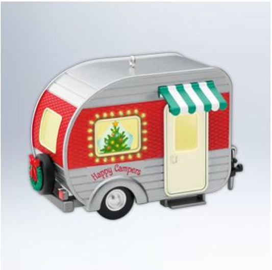 Aunt Krismas 'Happy Campers ' ornament by Terri Steiger. Year: 2012 - N/A series #0. 'Mint In Box' condition.