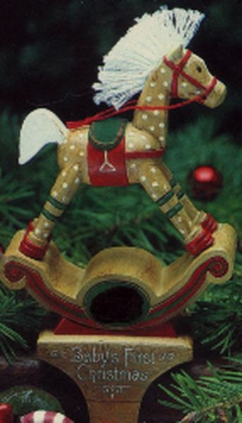 Aunt Krismas 'Baby’s First Christmas - Stocking Hanger' ornament by Hallmark. Year: 1984 - N/A series #0. 'Mint In Box' condition.