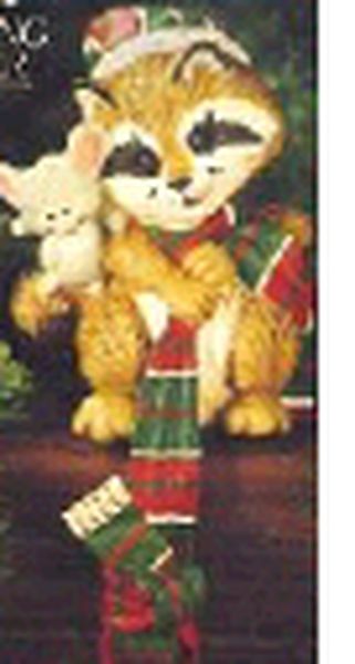 Aunt Krismas 'Racoon - Stocking Hanger' ornament by Hallmark. Year: 1984 - N/A series #0. 'Mint In Box' condition.
