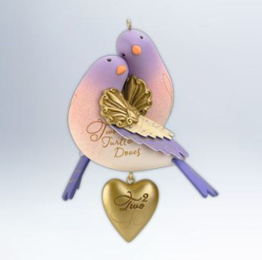 Aunt Krismas 'Two Turtle Doves' ornament by Edythe Kegrize. Year: 2012 - Twelve Days of Christmas series #2. 'Mint In Box' condition.